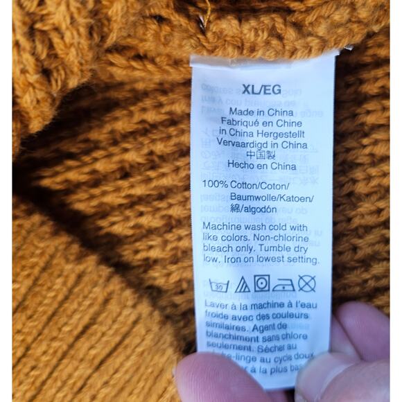 J. Crew chunky thick knit fall color orange sz XL comfy sweater preppy casual - Picture 6 of 9